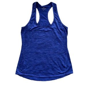 Athleta blue Shadow Stripe Chi racer back tank top